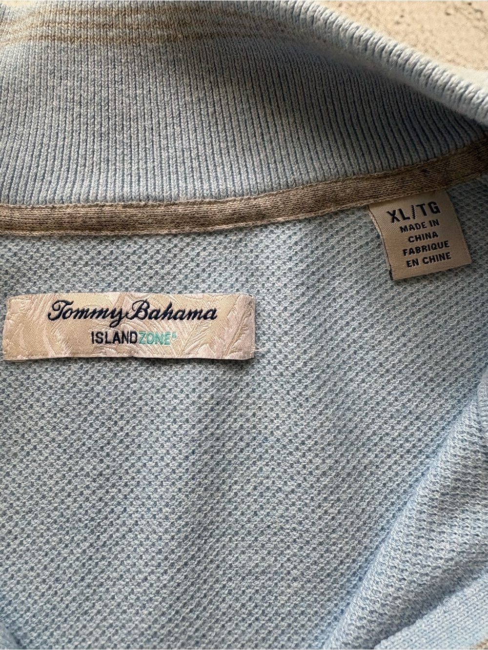 Tommy Bahama Island Zone Quarter Zip Pullover Sweater Light Blue Men’s XL